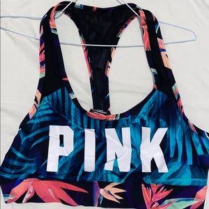 Pink Floral Sports Bra